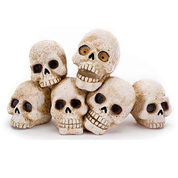 The Swimming Dead Glow in The Dark, Zombie Skulls 6" W x 2 1/2 D x 3 1/2 H