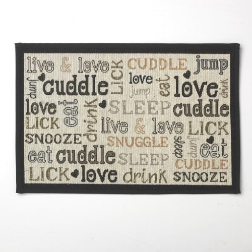 Cuddle Tapestry Placemat, Natural/Black 13"x19"