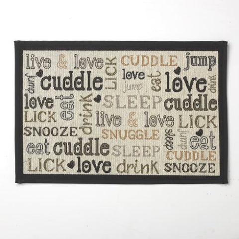 Cuddle Tapestry Placemat, Natural/Black 13"x19"