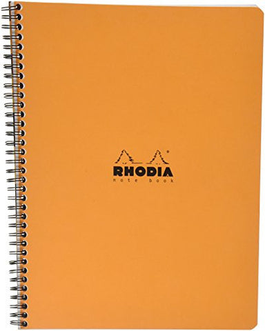 Rhodia Classic Notebook, Side Wirebound, Orange, Graph, 9 x 11 ¾