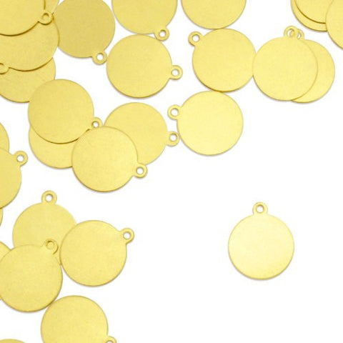 Circle Tag w/ Ring 5/8"- Stamping Blank - Brass (24pc)