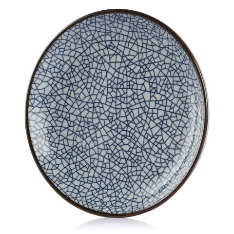 LAGUTE CL-D1 Ceramic Porcelain Japanese Sushi Plate, Ice Cracks 6.5"