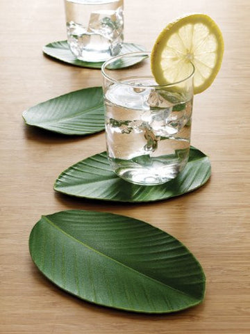 BaliHai Coasters, Set of 4 (6.5" x 4.1" x 0.1")- Heliconi