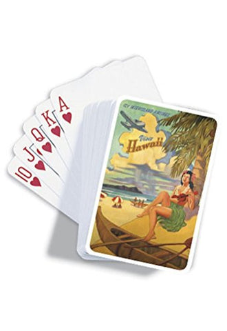Playing Cards Visit Honolulu, 2-1/4" W x 3-1/2" H