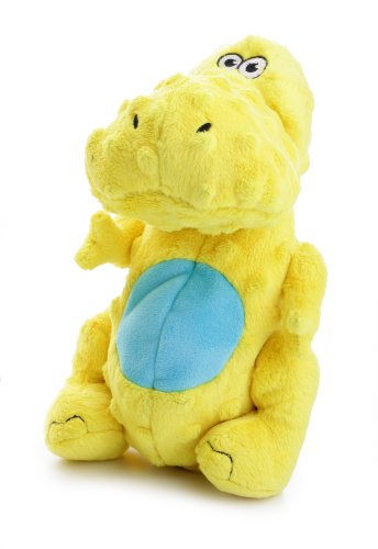 goDog T-Rex Dinos with Chew Guard - Yellow, Large 9"