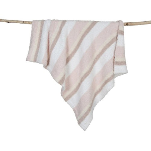 CozyChic Multi Stripe Stroller Blanket White/Blush/Cream/Pink 32x38
