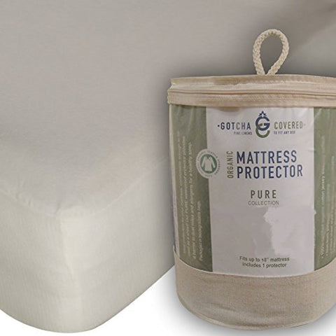 PURE COLLECTION  Mattress Protectors Twin Size, 14" natural organic