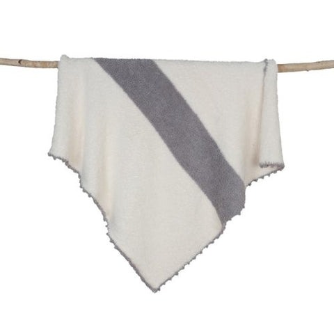 CozyChic Striped Receiving Blanket ‐ Cream/Dove 30x32