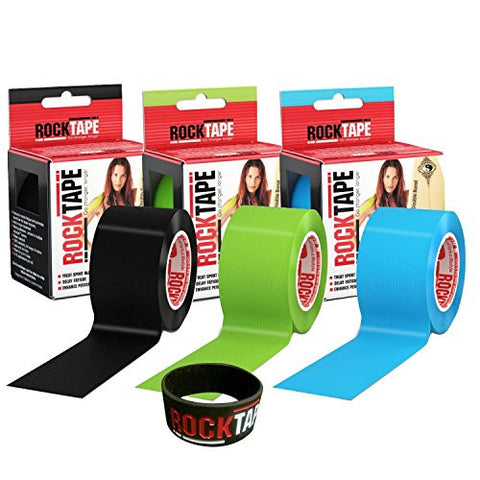 Rocktape 3-Roll Gift Pack - H2O Blue/H2O Black/H2O Lime