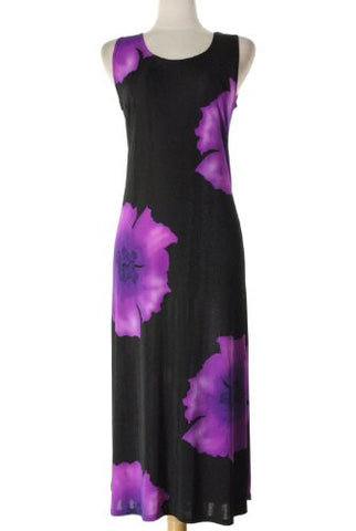 Jostar Women's Stretchy Long Tank Dress Print (W113 Purple / Small)