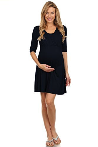 Jolie Crossover Nursing Dress - Black, Medium