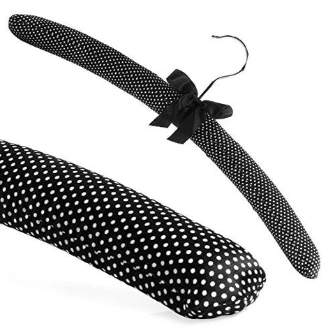 Black & White Polka Padded Top Hanger - 43cm