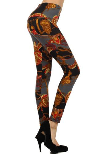 Yelete Paisley Print Jersey Knitted Leggings
