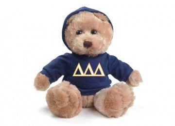Delta Delta Delta Hoodie Bear, Blue 6"