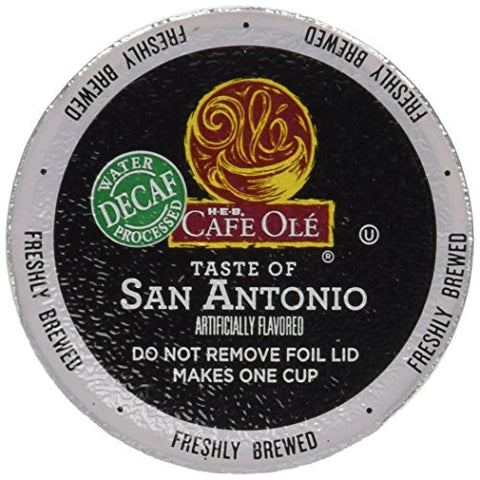 Cafe Ole Taste of San Antonio Medium Roast Decaf 12 Count.