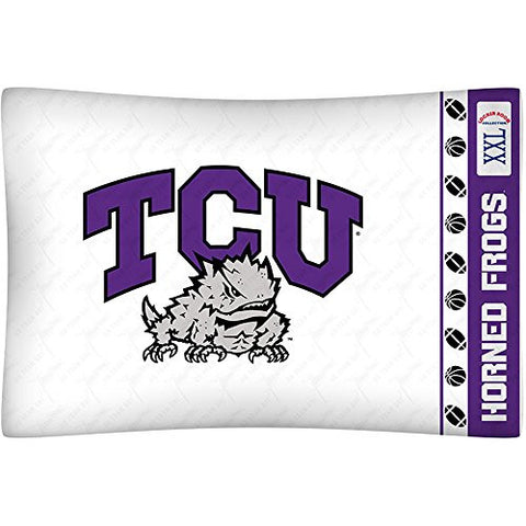 MICRO FIBER PILLOW CASE Texas CU Horned Frogs - Color White - Size Stan