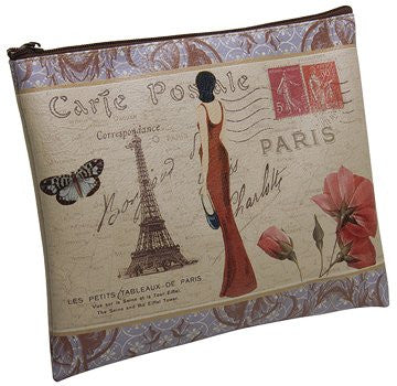 Travel/Cosmetic Bag Paris Design 7.75” x 6.5”