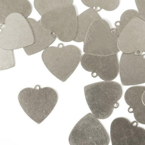 Heart w/ Ring 5/8"- Stamping Blank - Aluminum, 20g(24pc)
