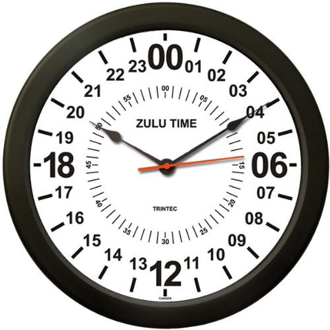 10" ZULUTIME 24 Hour Clock (White)