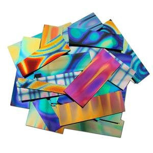 1/2 Lb DichroMagic Tie Dye Pattern Scrap On Black - 90 Coe