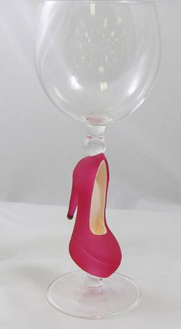 Wine glass /Pink high heel shoe