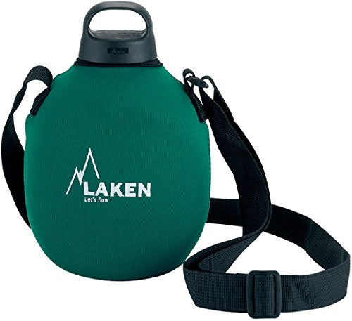 Clasica 1 L. with green neoprene cover and shoulder strap