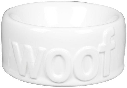 WOOF WHITE, ROUND DISH, MEDIUM