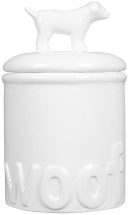 WOOF WHITE, TREAT JAR, MEDIUM