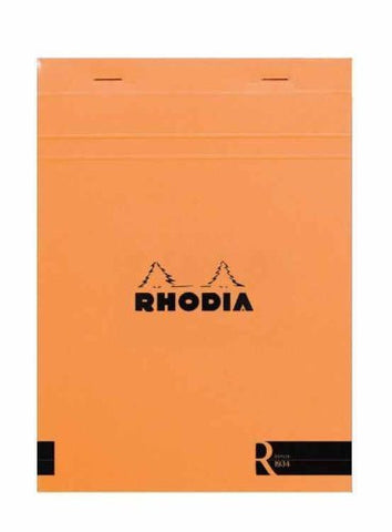 "R" Premium Stapled Notepad, Orange, Lined, 6 x 8 1/4