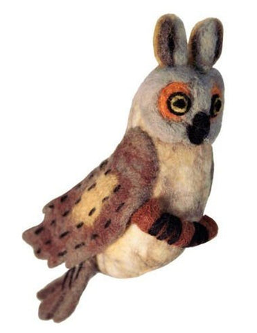 Wild Woolie Bird: Great Horned Owl, 5"H