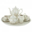 White Butterflies 10 Piece Tea Set for Kids Gift Boxed