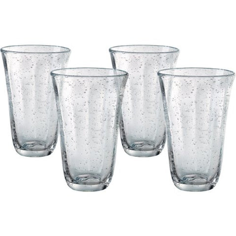Artland Savannah Clear Bubble Glass Highball Tumbler, Set of 4
