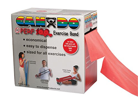 CanDo Perf‐100 latex‐free 100 yard exercise band, red