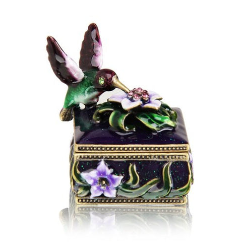 Welforth Fine Pewter, Purple Hummingbird Jewelry Box