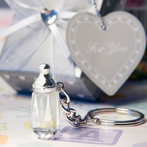 Choice Crystal Collection Baby Bottle Design Key Chain Favors, 25