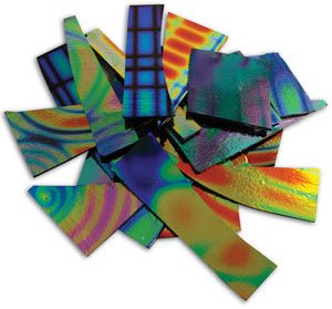 1/4 Lb DichroMagic Tie Dye Pattern Scrap On Black - 90 COE