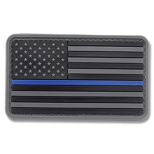 PVC Moral Patch - Slogan (US Flag Black w/ Blue Stripe)