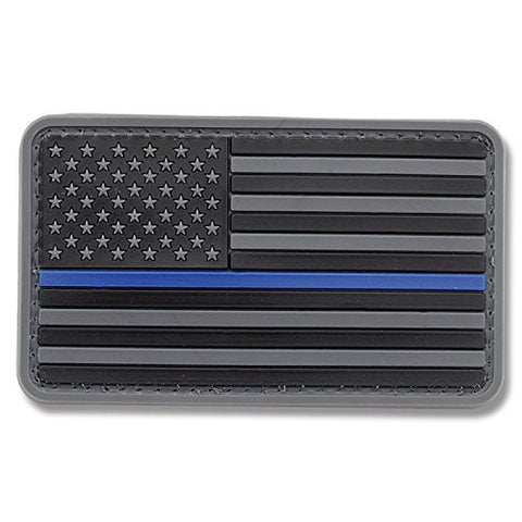 PVC Moral Patch - Slogan (US Flag Black w/ Blue Stripe)