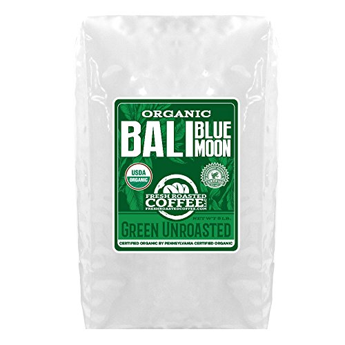 Fresh Roasted Coffee, Bali Blue Moon (Organic), Unroasted Green Coffee, 5-lb