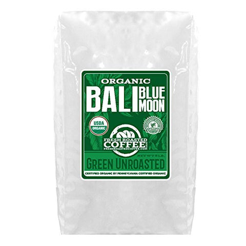 Fresh Roasted Coffee, Bali Blue Moon (Organic), Unroasted Green Coffee, 5-lb