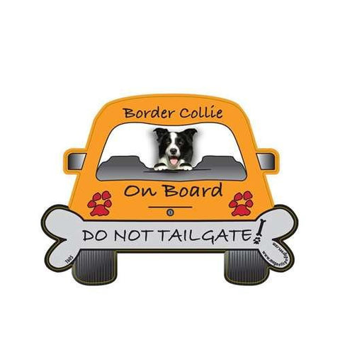 Magnetic Pedigree Do Not Tailgate, Border Collie On Board