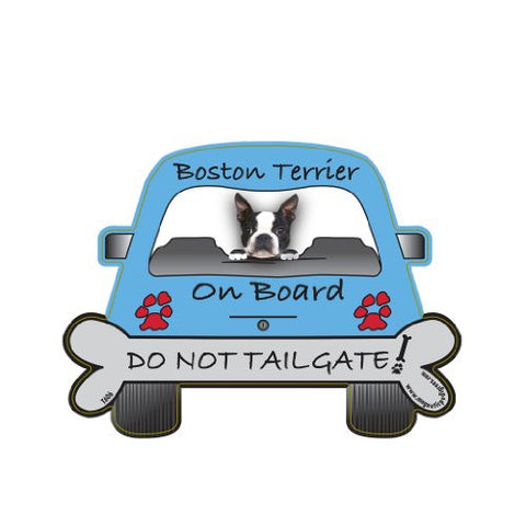 Magnetic Pedigree Do Not Tailgate, Boston Terrier On Board