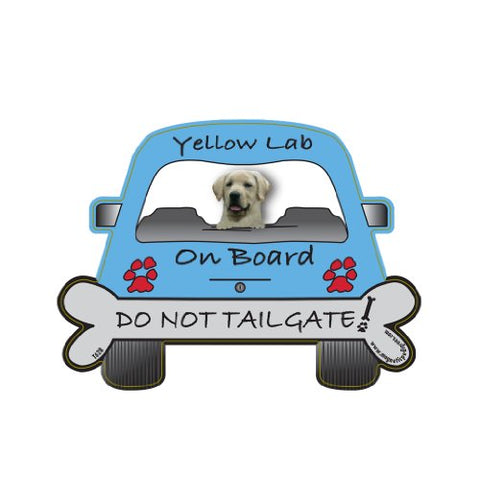 Magnetic Pedigree Do Not Tailgate, Yellow Lab On Board