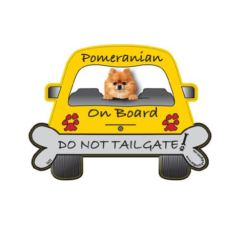 Magnetic Pedigree Do Not Tailgate, Pomeranian On Board