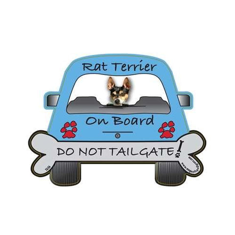 Magnetic Pedigree Do Not Tailgate, Rat Terrier On Board