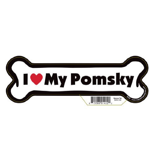 Magnetic Pedigree Bones, I Love My Pomsky