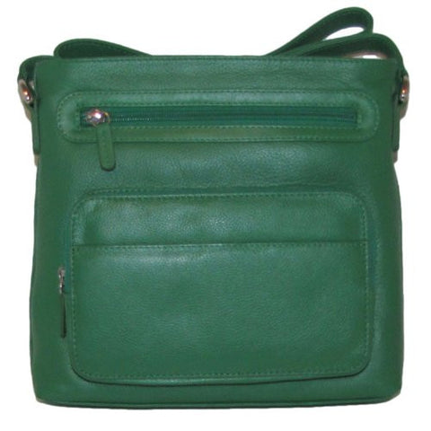 Top Zip Crossbody/Shoulder Bag With Adjustable Strap, Emerald