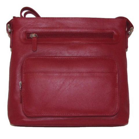 Top Zip Crossbody/Shoulder Bag With Adjustable Strap, Red