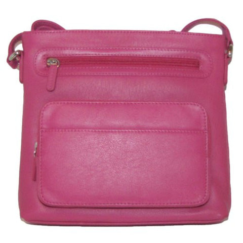 Top Zip Crossbody/Shoulder Bag With Adjustable Strap, Fuchsia
