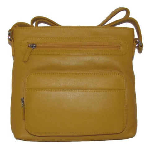 Top Zip Crossbody/Shoulder Bag With Adjustable Strap,Yellow